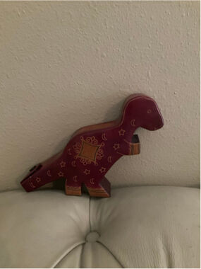 Vintage Leather Dinosaur T-Rex Piggy Bank Hand Painted Made in India
